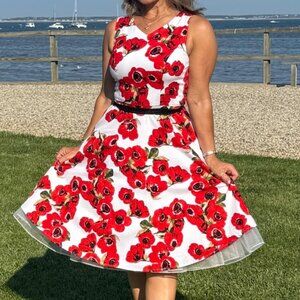 Anemonae Rockabilly Swing Dress 90% Cotton Wedding Easter Summer Formal Prom
